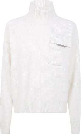 Brunello Cucinelli Truien & Vesten, Dames, Wit, L, Cashmere Truien