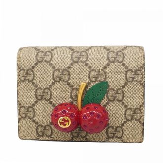 Gucci Brown Red Color Pvc Wallet (Bi-Fold) (Pre-Owned)