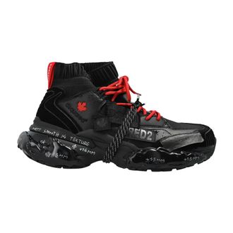 Dsquared2 Schoenen, Heren, Zwart, 40 EU, Leer, Faster High-Top Sneakers