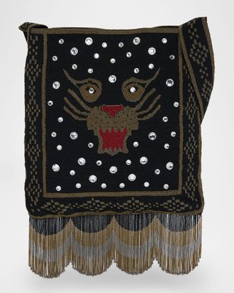 Valentino Garavani Nellcote Medium Beaded Fringed Shoulder Bag