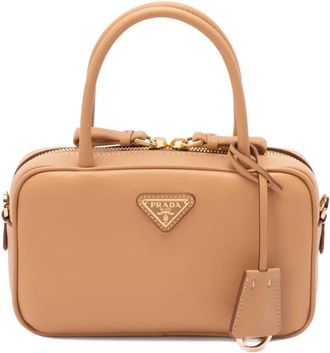 Prada Mini Leather Top Handle With Shoulder Strap Bags