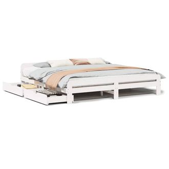 Berkfield Home Bed frame without Mattress White 200x200 cm Solid Wood Pine