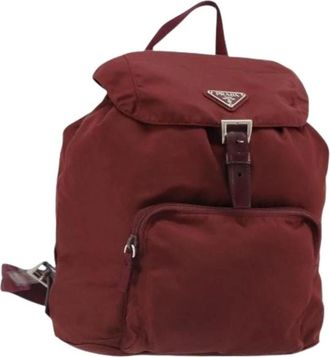 Prada Pre-owned Vintage Rugzak - Dames - Vintage Rugzakken - Rood - ONE Size - Leer - Vintage