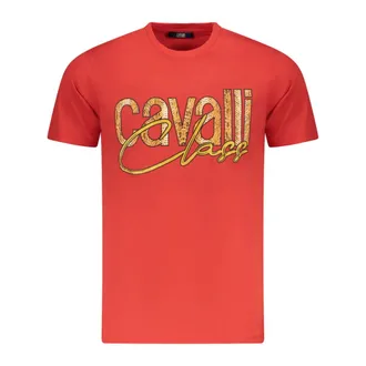 Cavalli T-Shirts, male, Red, Size: 2XL Short Sleeve T-Shirt