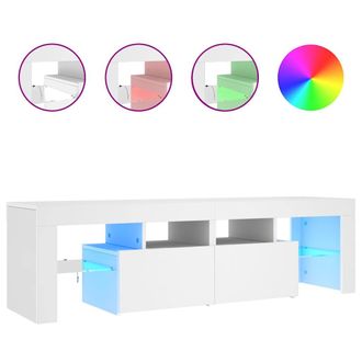 vidaXL Mueble De Tv Con Luces Led Blanco 140x36,6x40 Cm Vidaxl