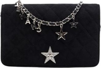 Chanel Pre-owned Wallet on Chain - Dames - Vintage Mini Tas - Zwart - ONE Size - Leer - Vintage