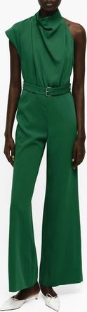 Mango Asymmetric Wide Leg Jumpsuit in Green Apple at Nordstrom, Size X-Large