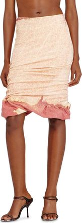 Diesel Treated double-layer skirt with puffy hem - Skirts - Woman - Pink