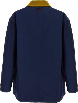 Marni Mens Blue Cotton Parka Clothing