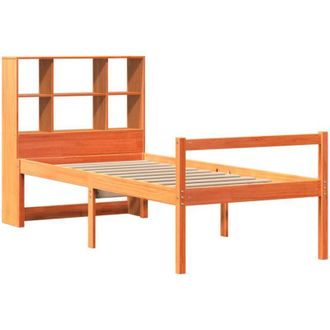 vidaXL Bookcase Bed without Mattress Wax Brown 75x190 cm Small Single Solid Wood vidaXL