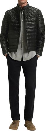 HUGO BOSS Mens Jonn Nappa Leather Jacket Black Clothing > Coats &
