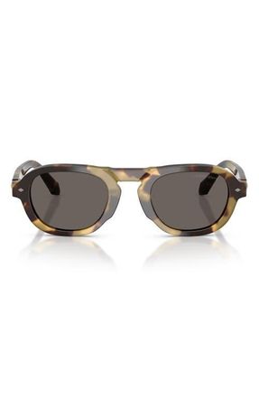 A|X Armani Exchange 49mm Pillow Sunglasses in Brown Yellow Havana /Grey at Nordstrom