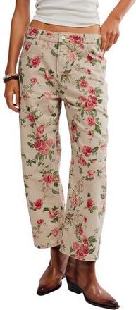 Free People Deep Trance Floral Wide Leg Ankle Jeans in Wallpaper Floral at Nordstrom Rack, Size 31