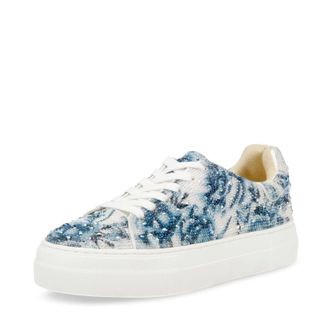 Betsey Johnson Blue by Betsey Johnson Sidny Womens Blue Floral Platform Shoes ZOGG3005