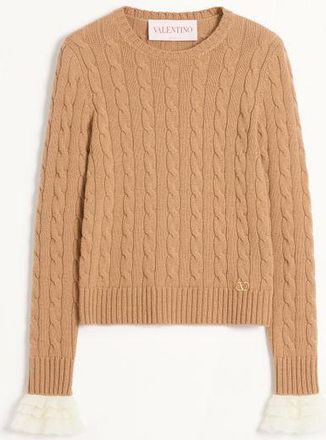 Valentino Maglia In Cashmere Donna CAMMELLO/AVORIO XL