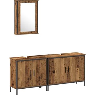 vidaXL Juego De Muebles De Ba&ntilde;o 3 Pcs Marr&oacute;n 80 X 30 X 60 Cm Vidaxl