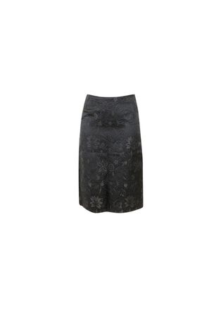 Dolce & Gabbana black floral embroidered skirt Size S