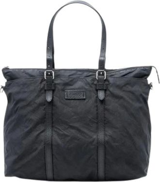 Gucci Pre-owned Tote Bags, female, Black, Size: ONE SIZE Pre-owned Nylon Tote Bag