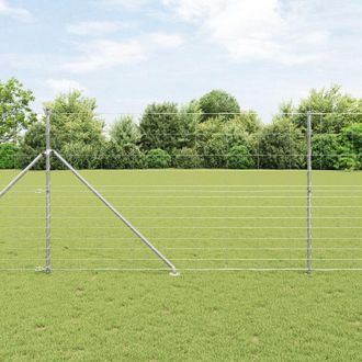 Berkfield Home Field Fence 1.5x25 m Galvanised Steel in Silver