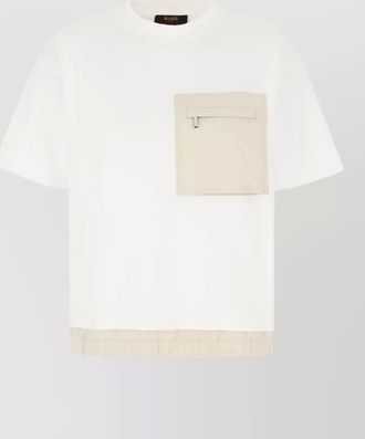 Moorer short sleeve crew neck top chest pocket