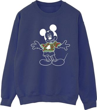 Disney Dames/Dames Mickey Mouse Xmas Jumper Sweatshirt (Marineblauw)