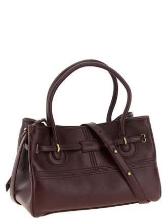 Chlo&eacute; Paddington Lambskin Leather Shoulder Bag - Burgundy