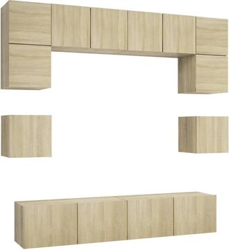 Berkfield Home 8 Piece TV Cabinet Set Sonoma Oak Engineered Wood in Brown