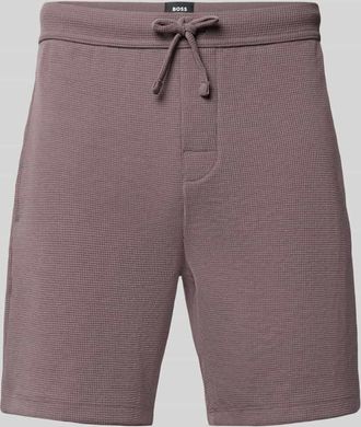 HUGO BOSS Regular Fit Sweatshorts aus Baumwoll-Mix Modell WAFFLE SHORTS in Taupe, Gr&ouml;&szlig;e XXL