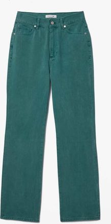 Lacoste Dames Lacoste Straight Leg Natural Dye Denim Jeans in Green