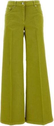 True Royal High-Waisted Wide-Leg Trousers with Flared Silhouette