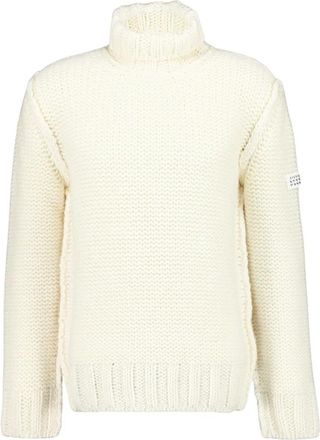Maison Margiela Gebreide coltrui van dikke wol - Heren - Coltruien - Wit - M - Wol - Truien & Vesten