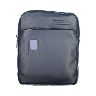Piquadro Elegant Leather Shoulder Bag with Contrasting Mens Accents