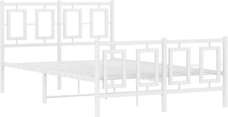 vidaXL Estructura Cama Sin Colch&oacute;n Con Estribo Metal Blanco 120x200 Cm Vidaxl