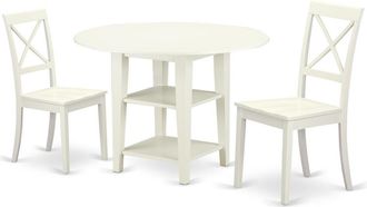 East West Furniture Dining Room Set Linen White, SUBO3-LWH-W