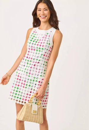 Lilly Pulitzer Lydon Lace Shift Dress In Cherry Blossom Pink Chicken Check