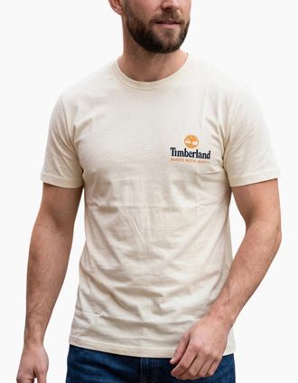 Timberland Mens Timberland Mens T Shirts Illustrated Tree Logo Summer Top - Yellow - Size: 44
