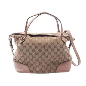 Gucci Pre-owned Handbags, female, Beige, Size: ONE SIZE Pre-owned Vintage Canvas Handbag