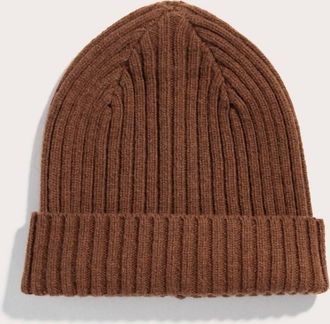 Bridge & Burn Mens Chunky Ribbed Beanie In Warm Ochre