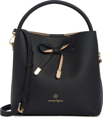 Nanette Lepore Kamilah Front Tie Bucket Bag in Black - Taupe at Nordstrom Rack