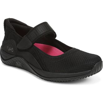 Ryk&auml; Echo Knit Mary Jane Sneaker in Black/Black at Nordstrom, Size 9.5