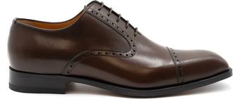 Ferrini Cap Toe French Calf Lace Up in Chocolate at Nordstrom, Size 10.5