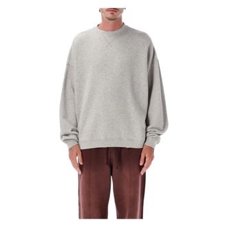 Golden Goose Oversized sweater met teddy letters - Heren - Sweatshirts & Hoodies - Grijs - Maat: S Katoen