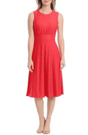 London Times Eyelet Jersey Sleeveless Midi Dress in Watermelon at Nordstrom Rack, Size 4