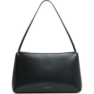 Mansur Gavriel Large Gaia Leather Shoulder Bag in Black/Flamma at Nordstrom