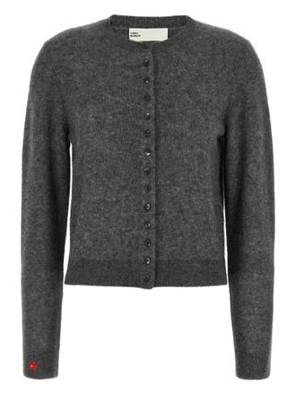 Tory Burch embroidery cardigan - women - Cashmere/Silk - M - Grey