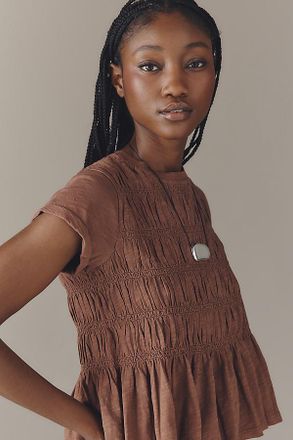 Pilcro The Tabby Ruched Cap-Sleeve Tee by Pilcro