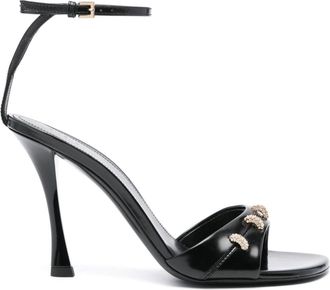 Givenchy 100mm crystal-embellished sandals - women - Calf Leather/Calf Leather/Calf Leather - 36.5 - Black