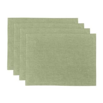 Solino Home Linen Placemats - Athena, 14 x 19 in Chambray Olive at Nordstrom, Size Medium