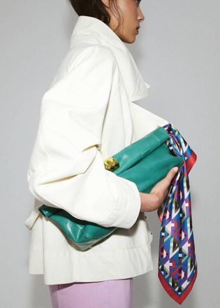 Mango Foulard stampa geometrica blu - Donna - Taglia unica - MANGO