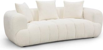 Habitat et Jardin Sof&aacute; Recto Estilo <> En Tejido Texturizado <> - 3 Plazas - Color Crema
